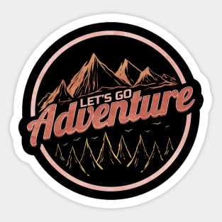 Lets go adventure Camping and Hiking Sticker